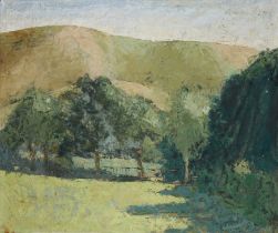 Quentin Bell,  British 1910–1996 -  Firle Beacon, 1933;  oil on panel, signed and dated upper r...