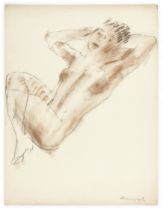 Joachim Weingart,  Polish 1895-1942 -  Nude;   charcoal and crayon on paper, signed lower right...