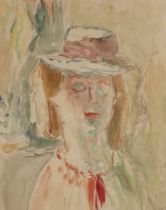 Henryk Gotlib,  Polish/British 1890-1966 -  Portrait of Janet Gotlib;  watercolour and pencil o...