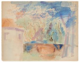Jean Dufy,  French 1888-1964 -  House amongst trees;  watercolour on paper, signed lower right ...