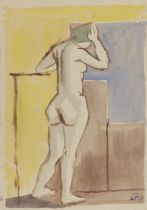 Clifford Fishwick,  British 1923-1997 -  Standing nude, 1951;  gouache on paper, signed with in...