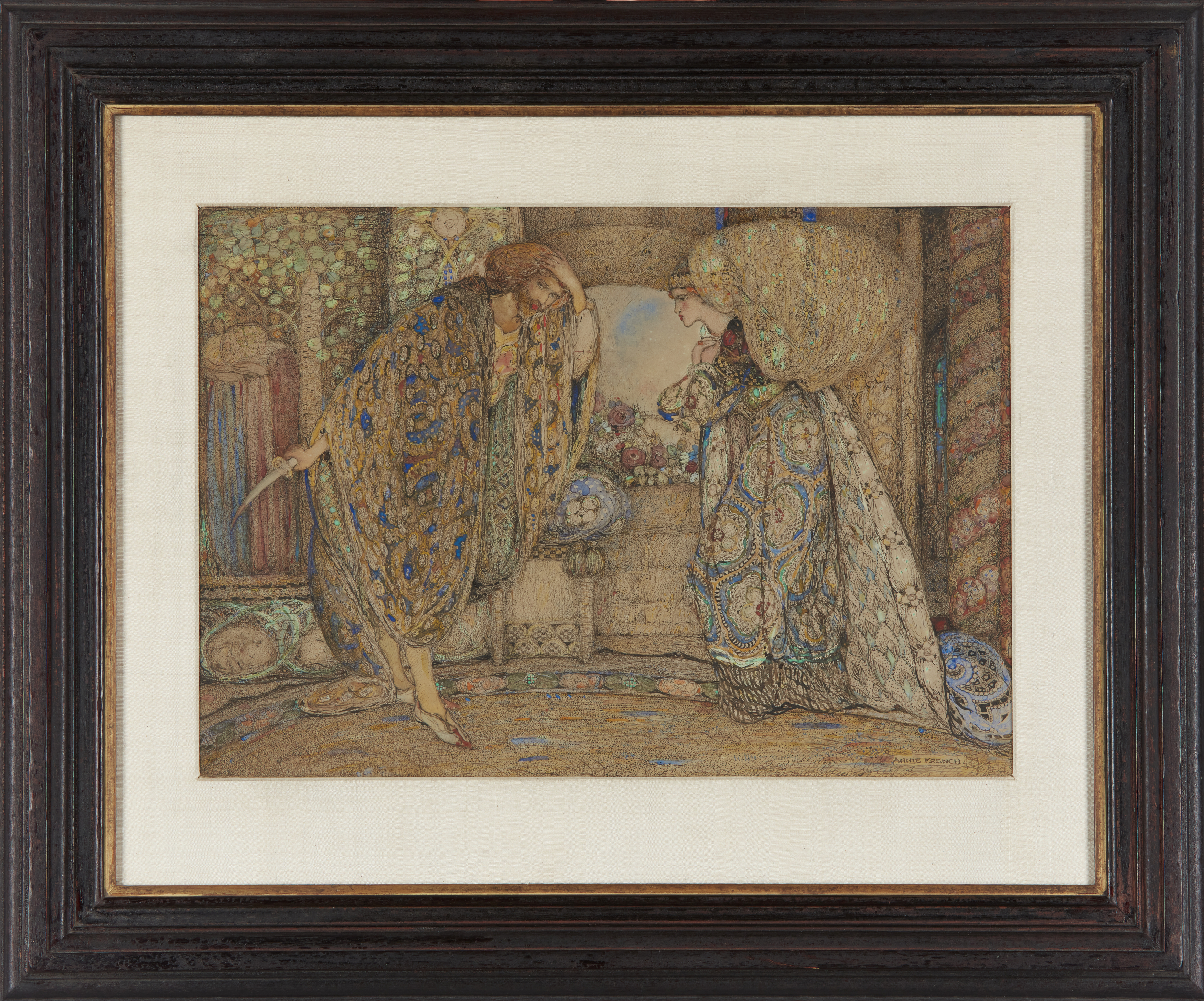 Annie French,  Scottish 1872-1965 -  The Old Ballard of Edward Edward;  pen and ink, watercolou... - Image 2 of 4