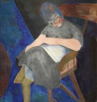 Heinz Koppel,  German/Welsh 1919–1980 -  Seated Woman, 1951;  oil on canvas, signed upper left ...