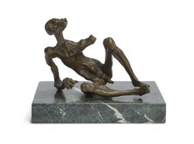Sean Rice, British 1931-1997 - Crouching figure, c.1968;  bronze, signed and numbered on the fe...