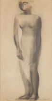 Mary Kessell,  British 1914-1977 - Standing Nude, 1937; pencil and ink on paper, signed and dat...