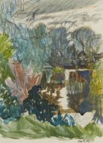 Charles James McCall ROI NEAC,  Scottish 1907-1989 -  The Thames at Richmond, 1936;  watercolou...
