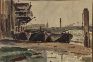 Clifford Hall ROI NS,  British 1904-1973 -  Chelsea, 1936;  watercolour on paper, signed, title...