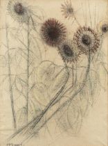 Alfred Horace Gerrard,  British 1899-1998 -  Dandelions;  crayon on paper, signed lower left 'A...