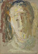Alfred Horace Gerrard,  British 1899-1998 -  Self-portrait study;  oil on board, 24.3 x 17.6 cm...