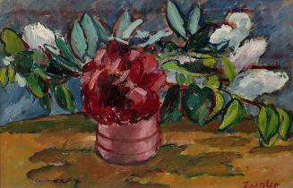 Archibald Ziegler,  British 1903-1971 -  Still life of flowers;  oil on canvas, signed lower ri...