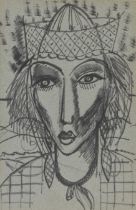 Edward Wolfe,  South African/British 1897-1982 -  Queen, 1950;  felt-pen on paper, 23 x 15 cm (...