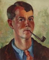 James Morey Hockney,  British 1904-1990 -  Self Portrait, 1936;  oil on panel, signed and dated...