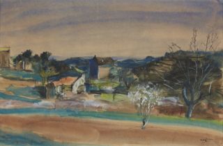 Henri Hayden,  Polish/French 1883-1970 -  Paysage;  watercolour and ink, signed lower right 'Ha...