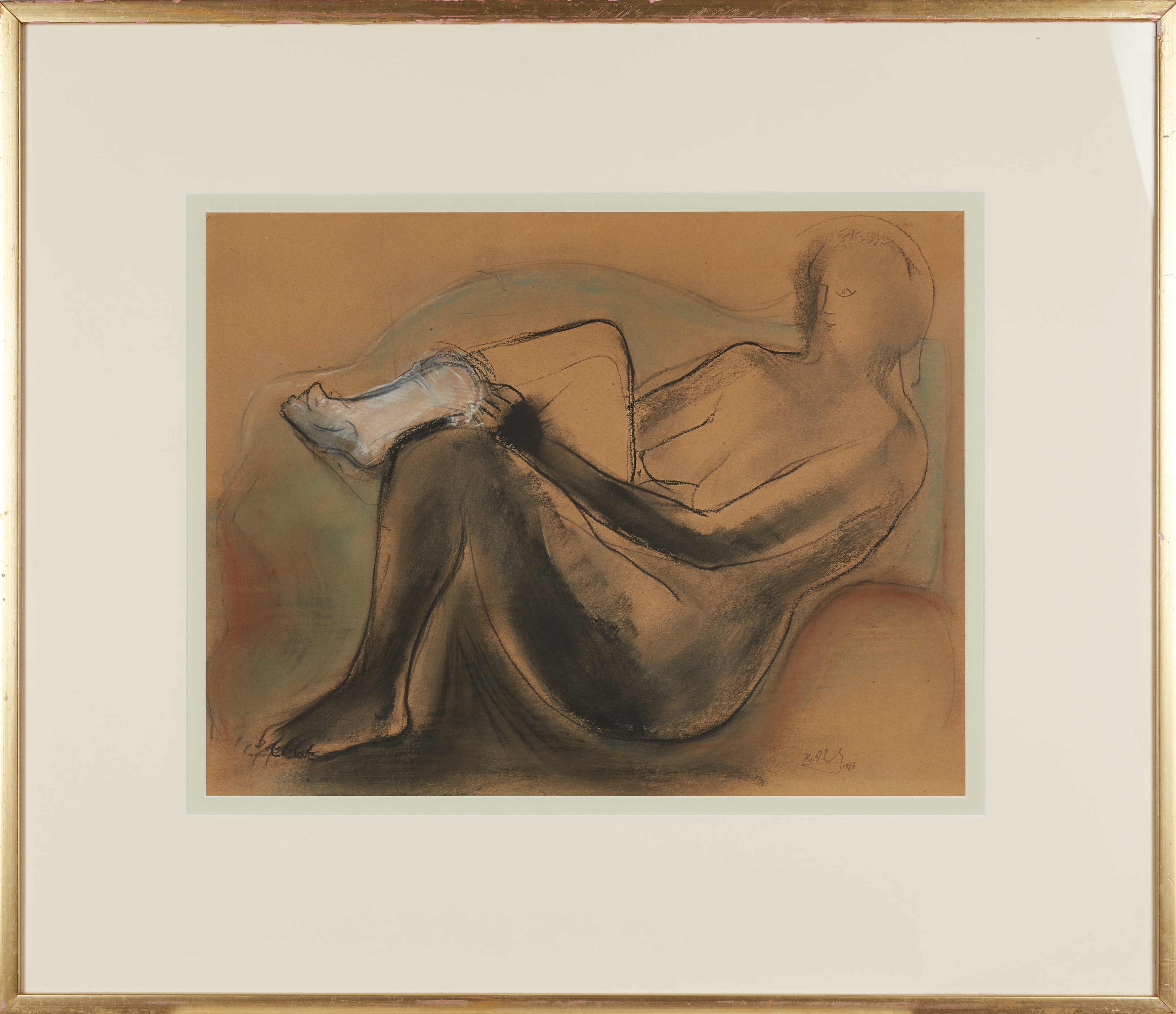 Peter W. Nicholas, British 1934–2015 -  Reclining nude, 1968;  pastel and paper on paper, signe... - Image 2 of 9