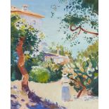 Norman Edgar RGI, British 1948-2022 -  Garden Path;  oil on canvas, signed lower left 'Edgar', ...