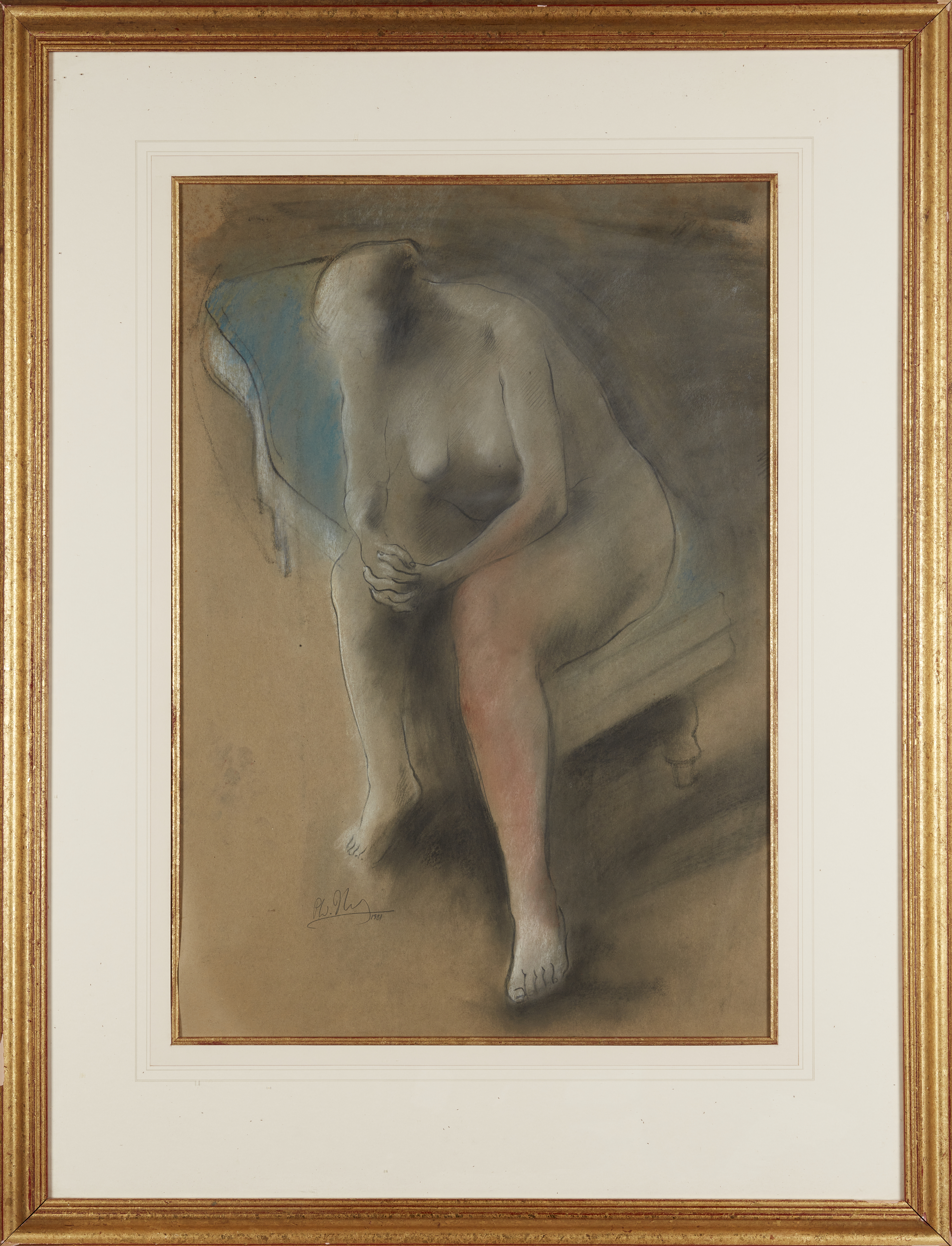 Peter W. Nicholas, British 1934–2015 -  Reclining nude, 1968;  pastel and paper on paper, signe... - Image 5 of 9
