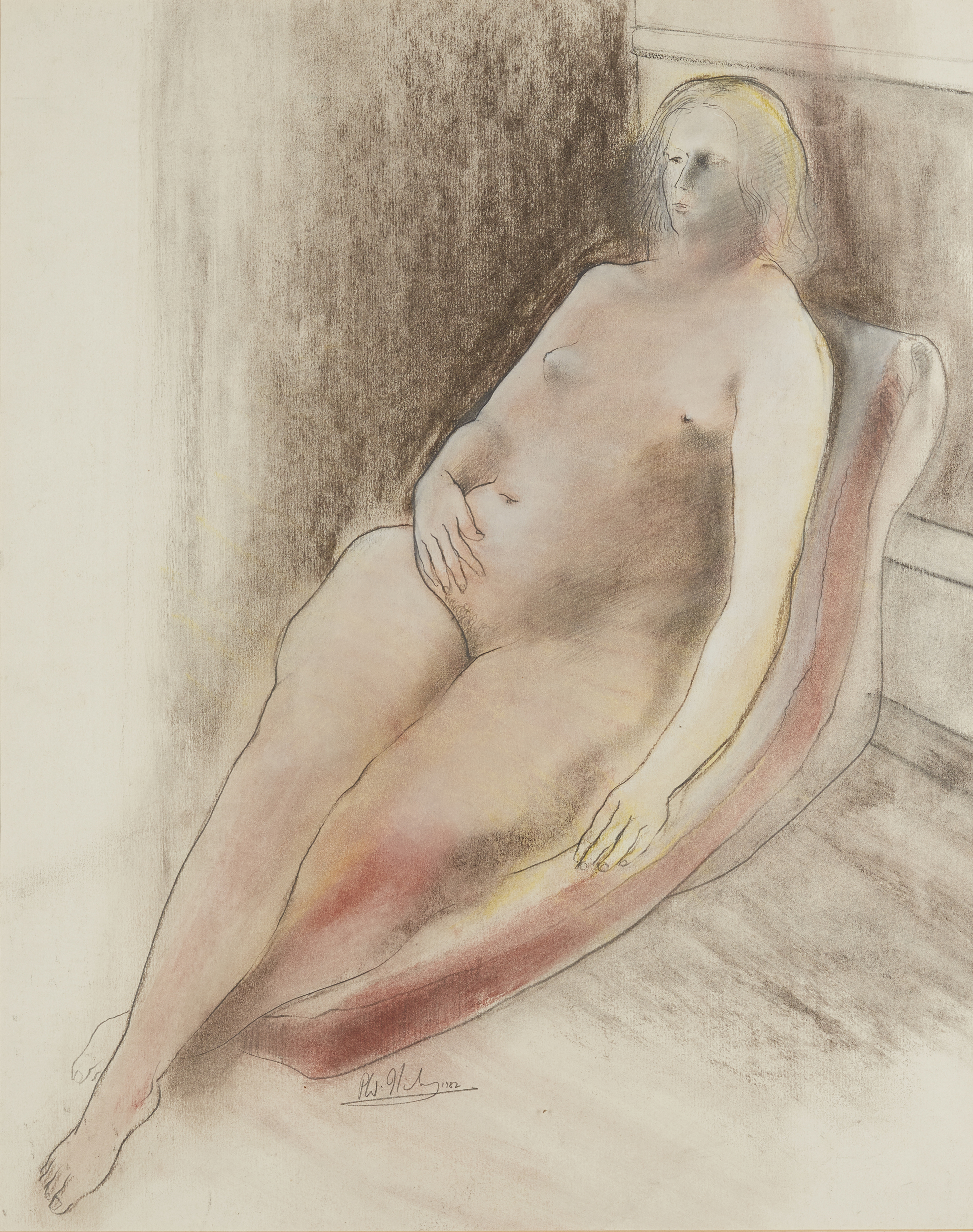 Peter W. Nicholas, British 1934–2015 -  Reclining nude, 1968;  pastel and paper on paper, signe... - Image 7 of 9