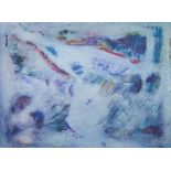 Mike Fitzharris,  Irish b.1952 -  Blue abstract, 1990;  oil on board, signed and dated lower ri...