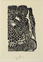 John Bratby RA,  British 1928-1992 -  Couple embracing;  lithograph on paper, signed in ink low...