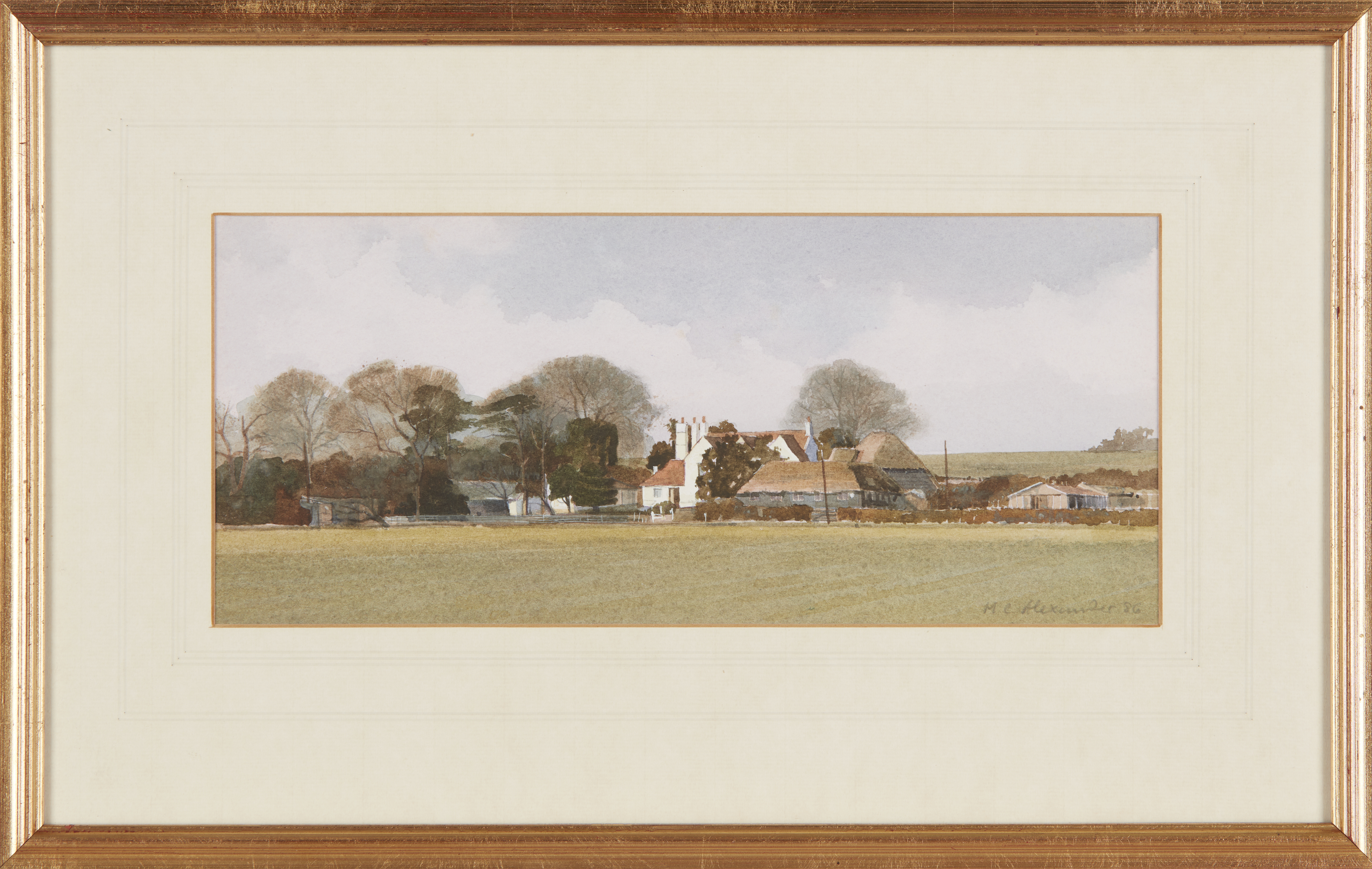 Matthew Alexander,  British b.1953 -  Marshside, Little Grey's Farm, 1986; watercolour on paper... - Image 2 of 6
