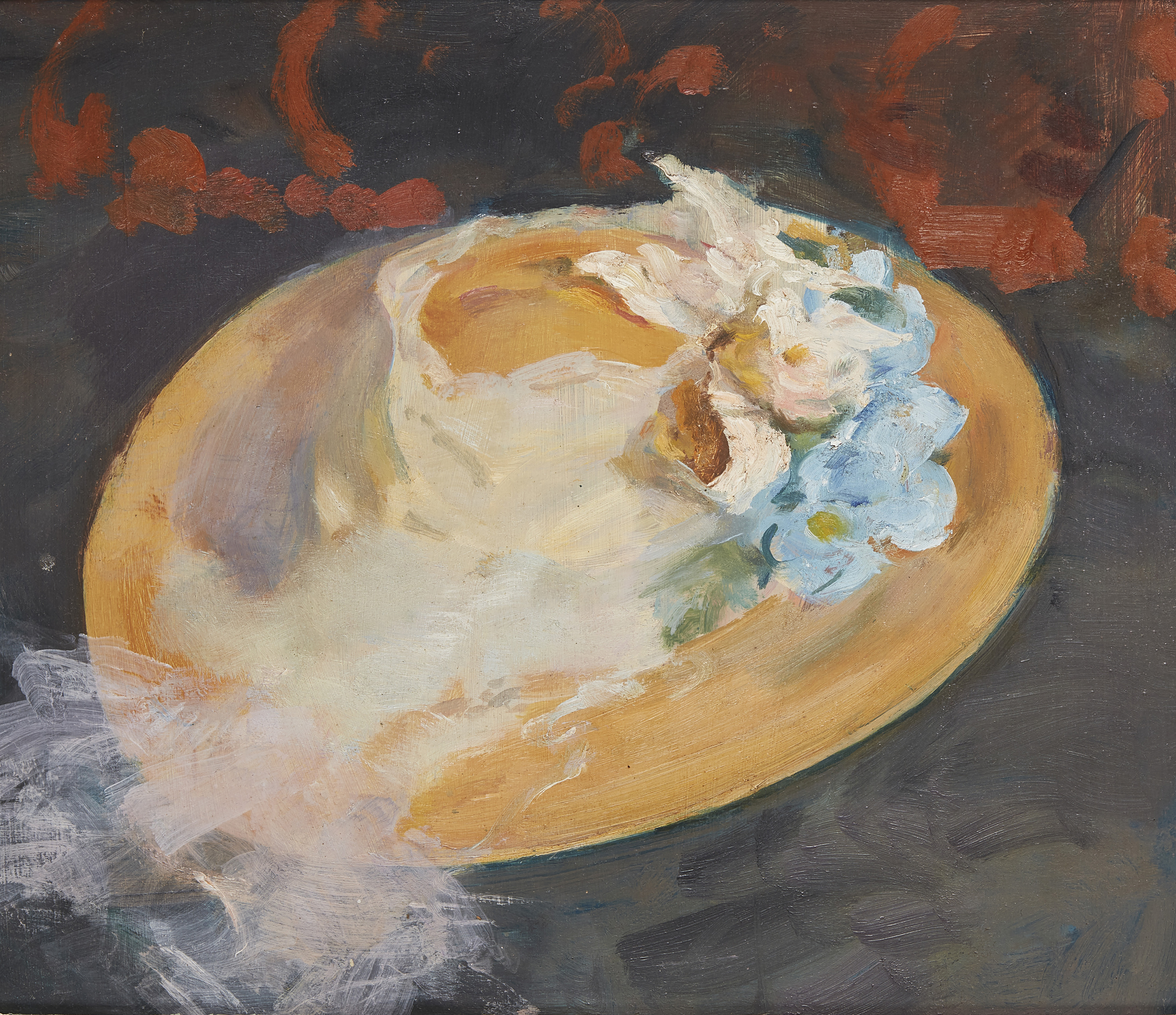 Frederick Deane,  British 1924-2020 -  Hat with flowers;  oil on board , 29.7 x 35.2 cm (ARR)  ...