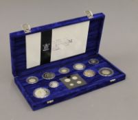 A Royal Mint Millennium silver coin collection.