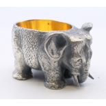 An elephant form salt, bearing Russian marks. 4.5 cm long.