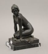 FRANCIOS VENTALLO, a bronze nude female study, numbered 263/376, mounted on a marble plinth base.