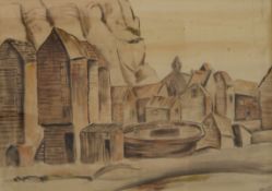 ROY CAMPBELL, Study of Old Town Hastings Beach, watercolour, signed and dated 1948,