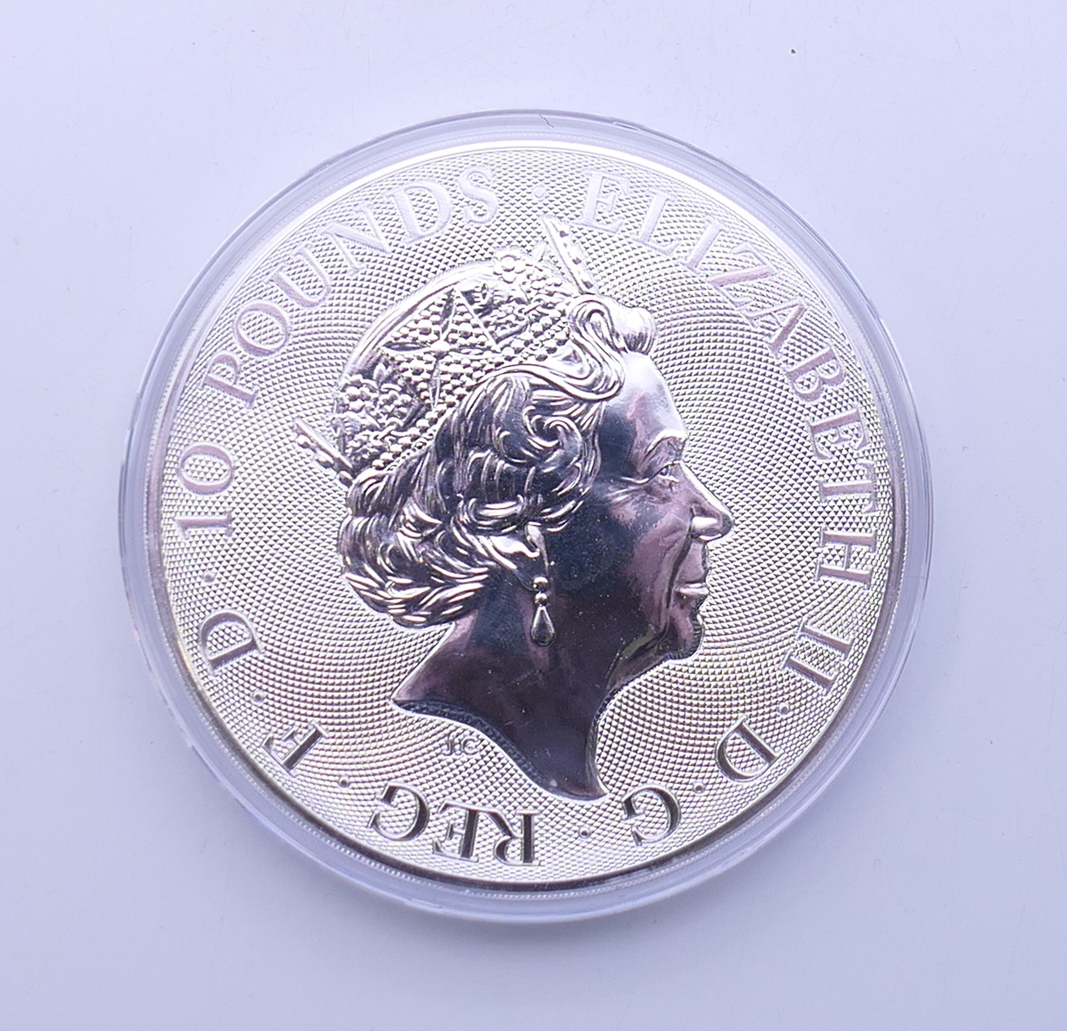 A 2021 10oz fine silver 10 pound coin. - Image 3 of 4