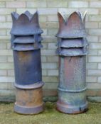 Two Victorian chimney pots. 106 cm high.