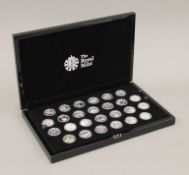 A Royal Mint Great Britain Coin Hunt 10p silver proof coin set.