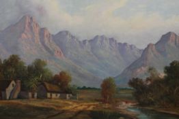 JOHN L FOURE (20th century) South African, Mountain View, signed, framed. 121 x 79.5 cm.