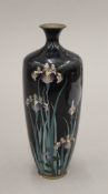A late 19th/early 20th century Japanese cloisonne vase decorated with floral sprays. 18 cm high.