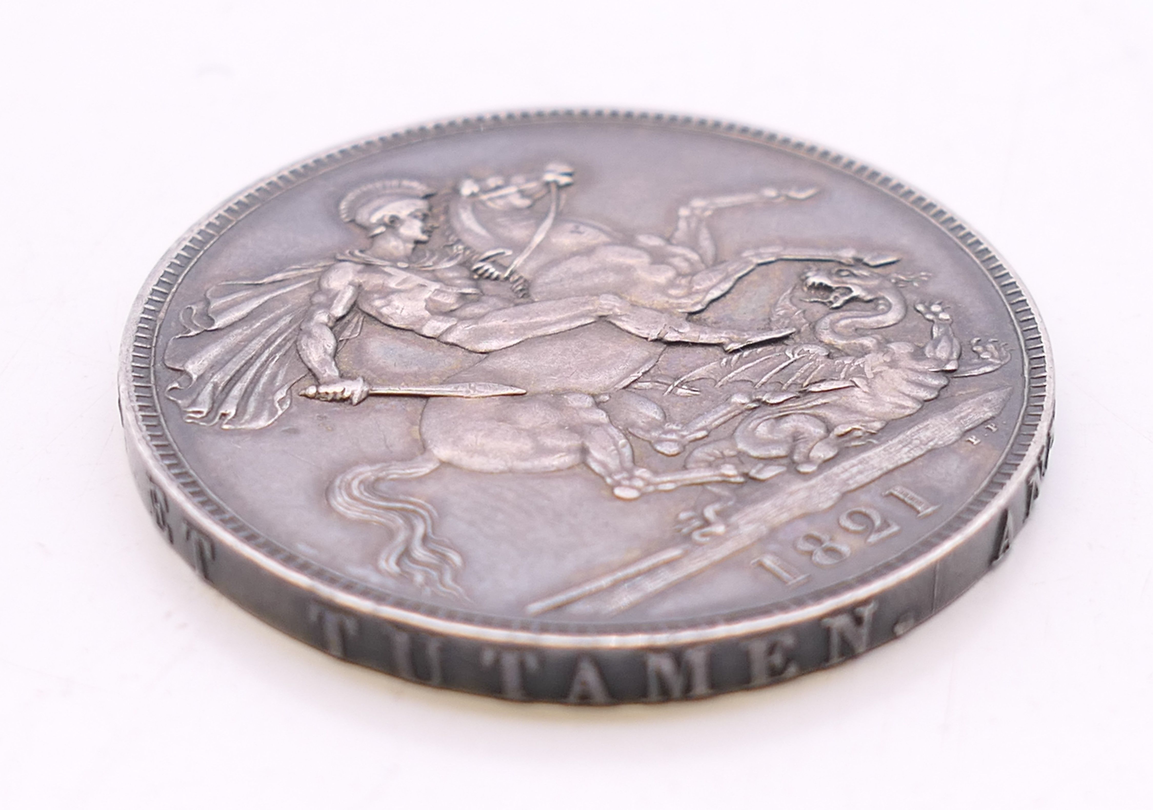 An 1821 silver crown. - Image 2 of 4