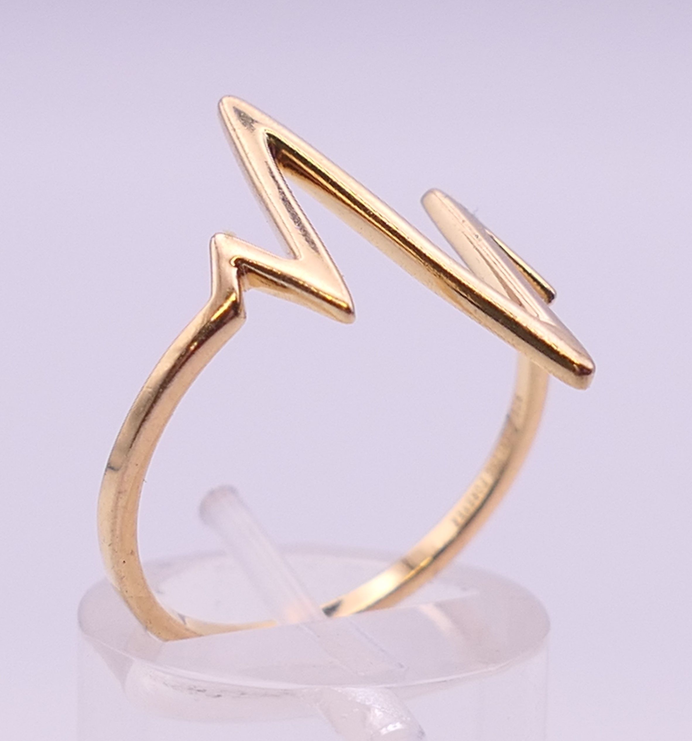 A silver gilt Modernist ring. Ring size R. - Image 3 of 6