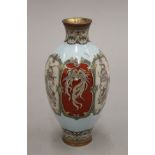 A late 19th/early 20th century Japanese cloisonne vase of hexagonal form decorated with dragons and