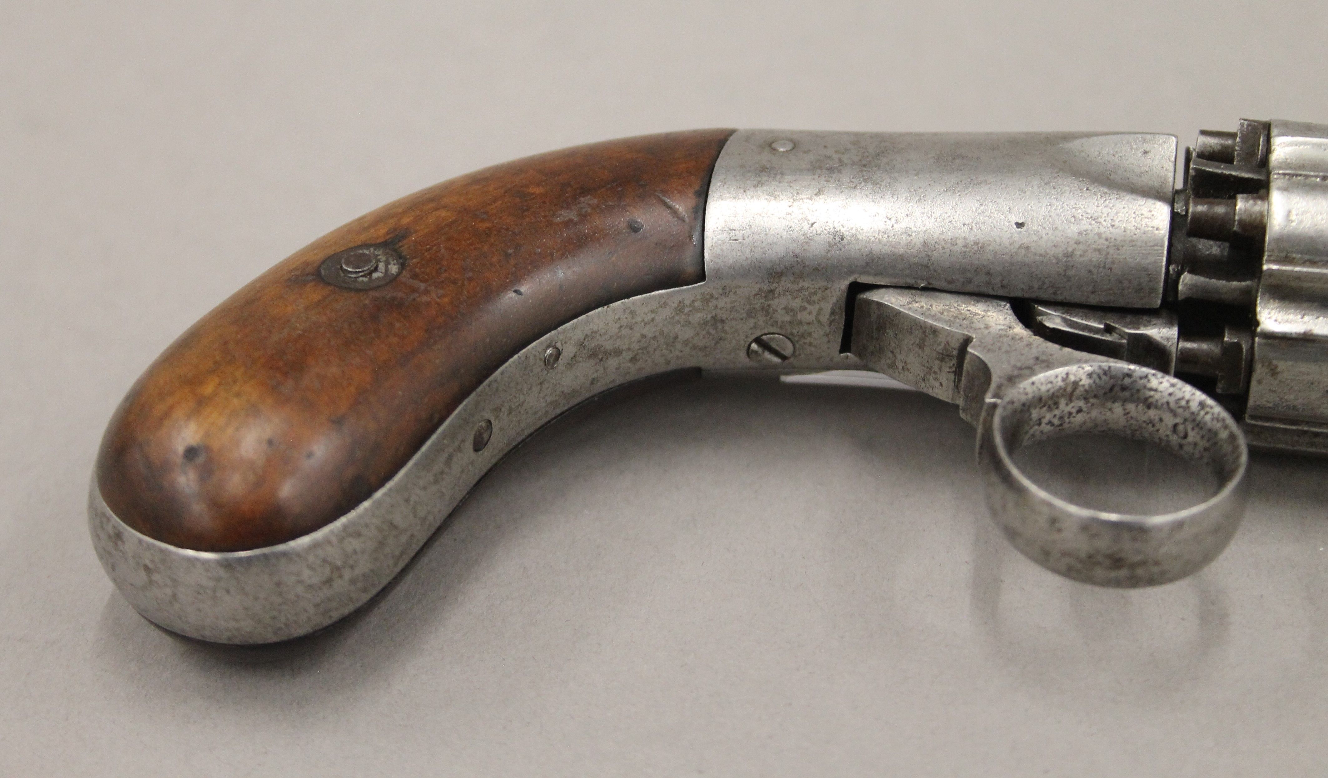 A 19th century pepper box pistol. 18.5 cm long. - Image 3 of 4