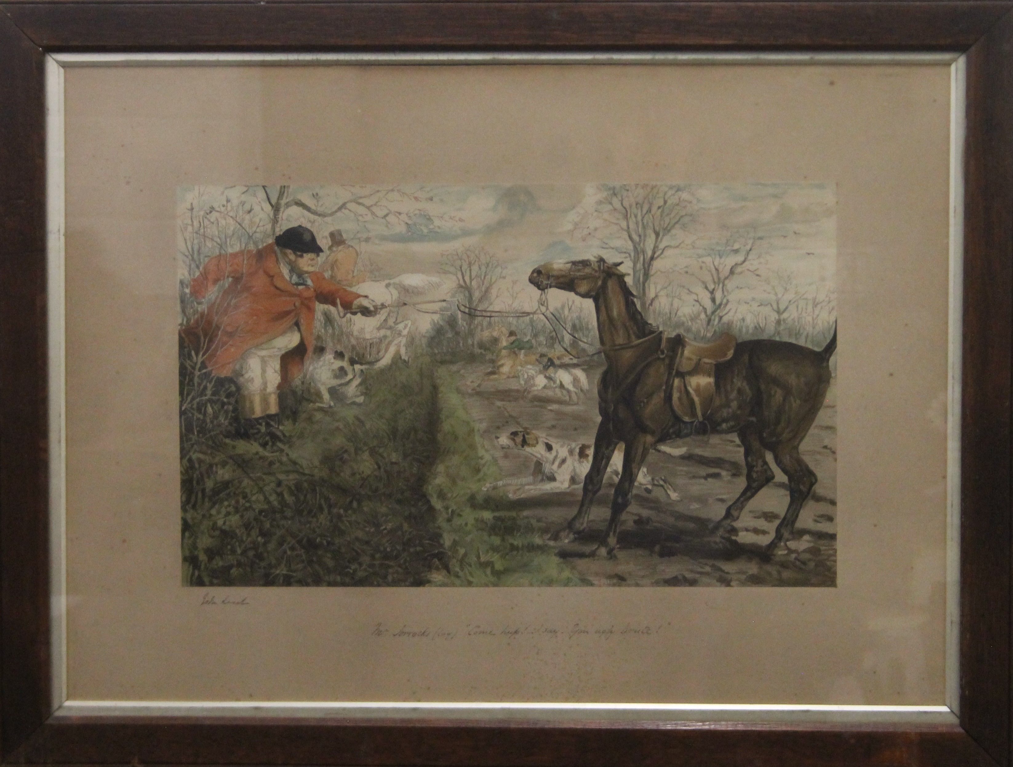 JOHN LEECH (1817-1864), Four Hunting Scenes, prints, each framed and glazed. 91 x 70 cm overall. - Image 6 of 8