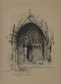 MARJORIE CHRISTINE BATES (1886-1962) British (AR), South Porch, Lincoln Cathedral,