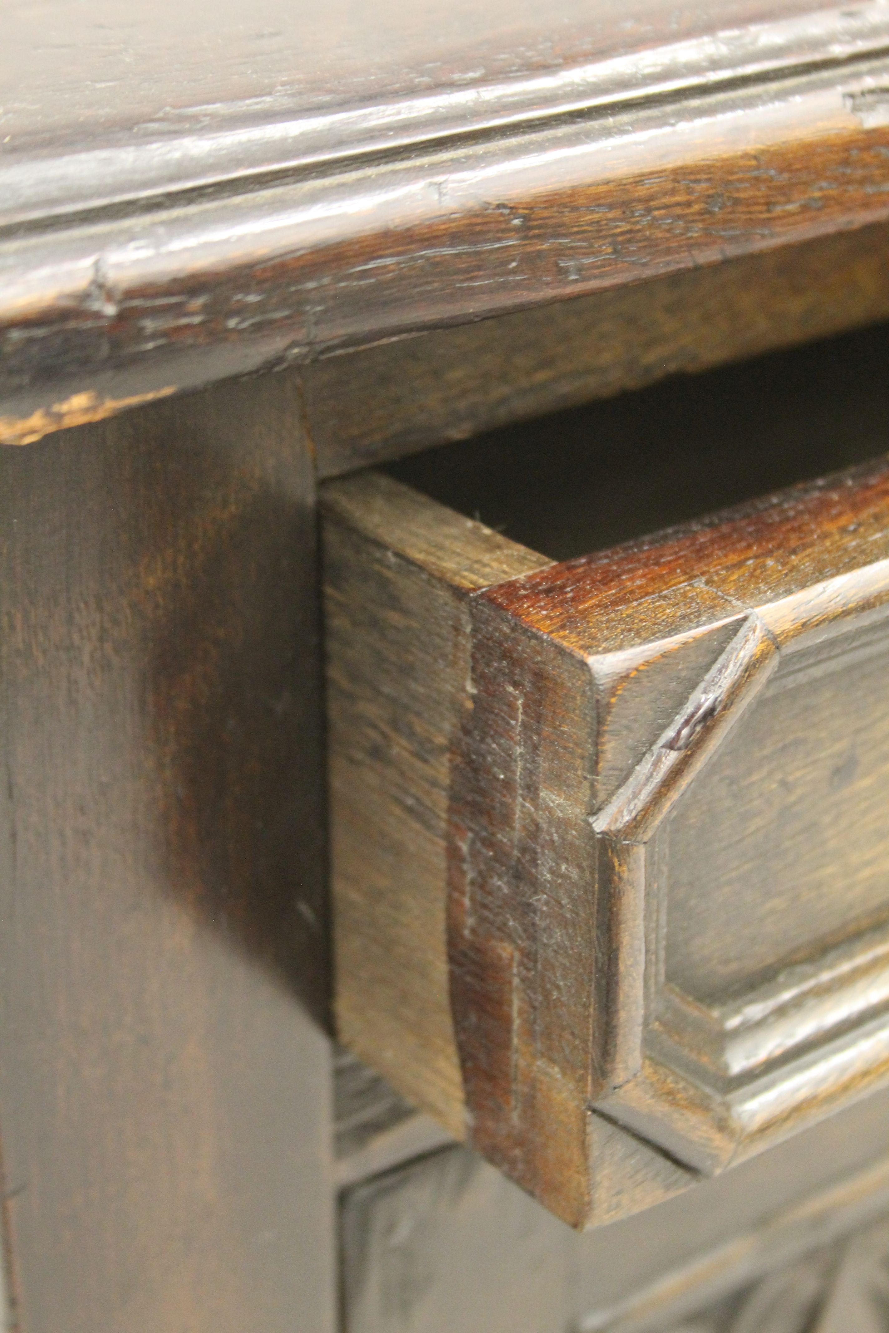 A pair of carved oak bedside cupboards. Each 53 cm wide. - Image 5 of 6