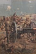 A Boer War print, ''The Last Shot at Colenso'' Lieutenant Roberts Earns His VC, framed and glazed.