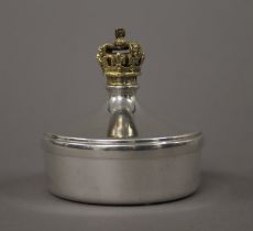 A small silver box surmounted with a crown commemorating Queen Elizabeth II Silver Jubilee. 6.