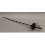 A basket-hilt sword. 95 cm long.