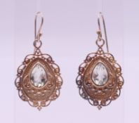 A pair of silver dress earrings. 3.5 cm high.