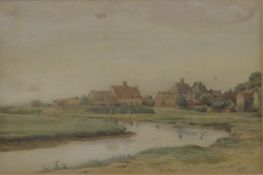 ARTHUR ACKLAND HUNT, Walberswick, watercolour, signed and dated 1895, framed and glazed. 25 x 16.