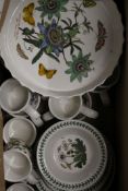 A box of Portmeirion ceramics.