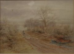 HENRY JAMES LOCKLEY (1887-1920), The Drover, watercolour, signed, framed and glazed. 31.5 x 23 cm.
