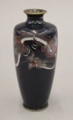 A late 19th/early 20th century Japanese cloisonne vase decorated with a dragon. 14.5 cm high.