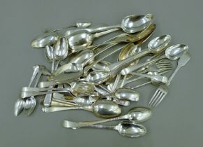 A quantity of various Georgian and later silver flatware. 1472.2 grammes.